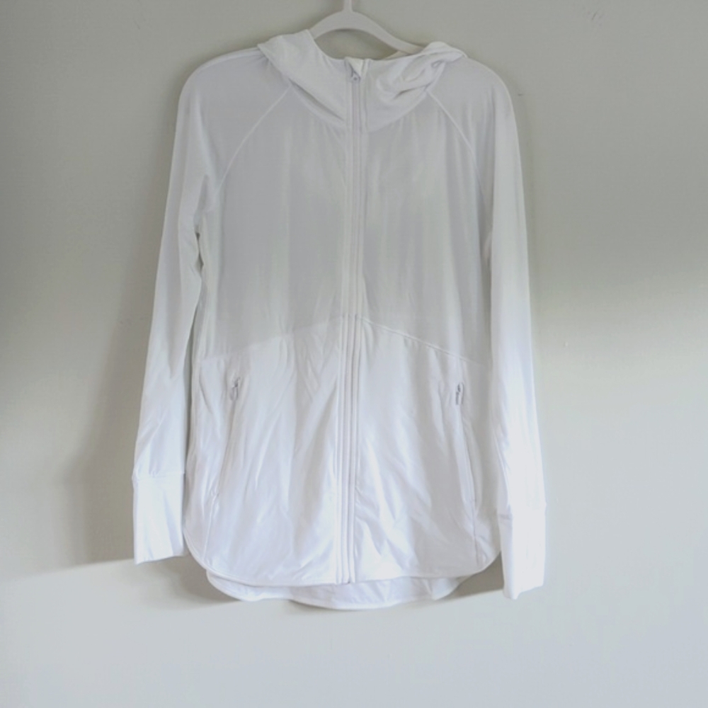 White CRZ Yoga zippered lightweight hoodie